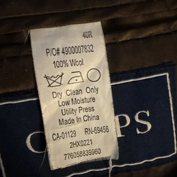 Chaps Mens 40R Houndstooth New Wool Sport Coat Blazer 2 Button Career Brown Fall - Picture 6 of 8